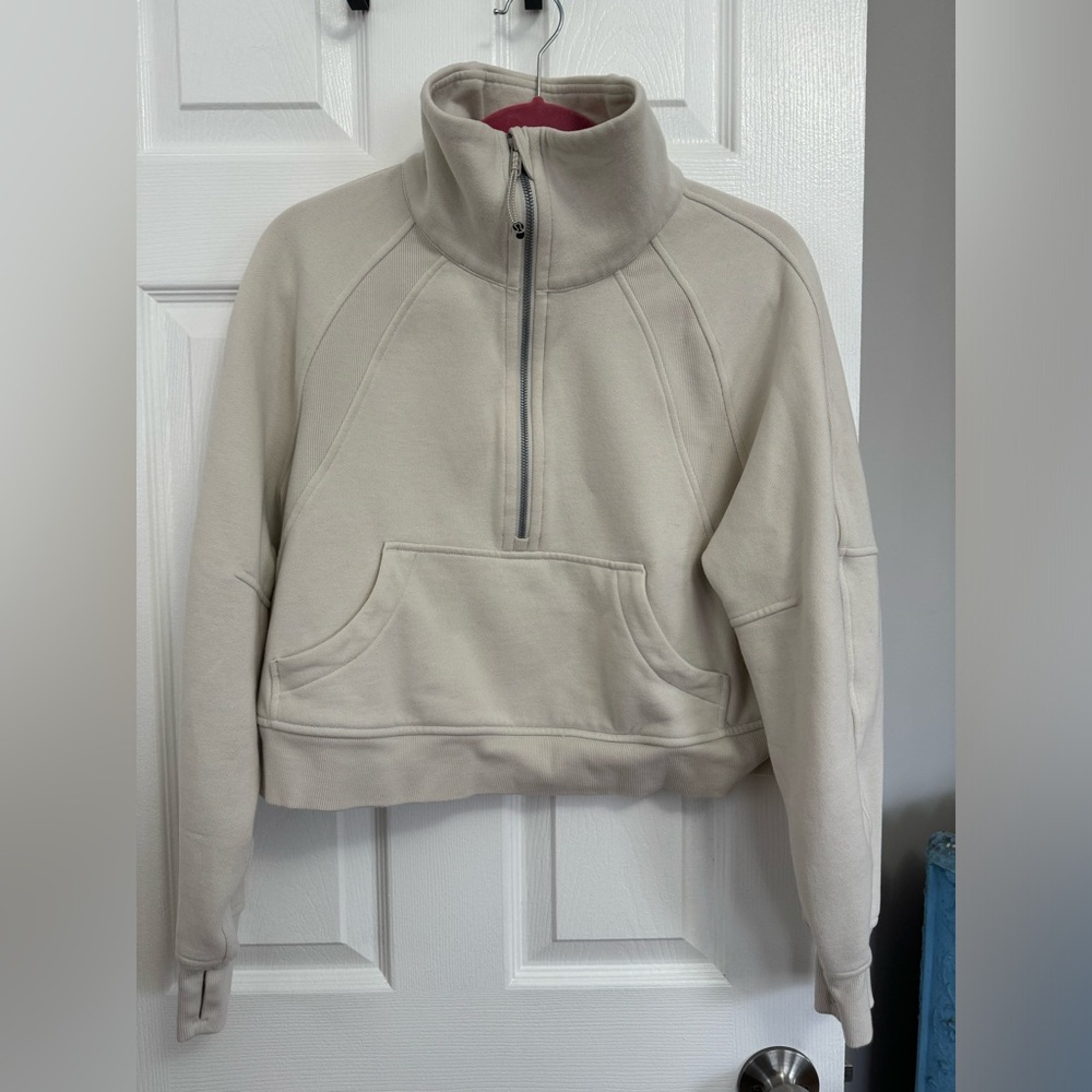 EUC Lululemon Funnel Neck Scuba, Bone, Size XS/S